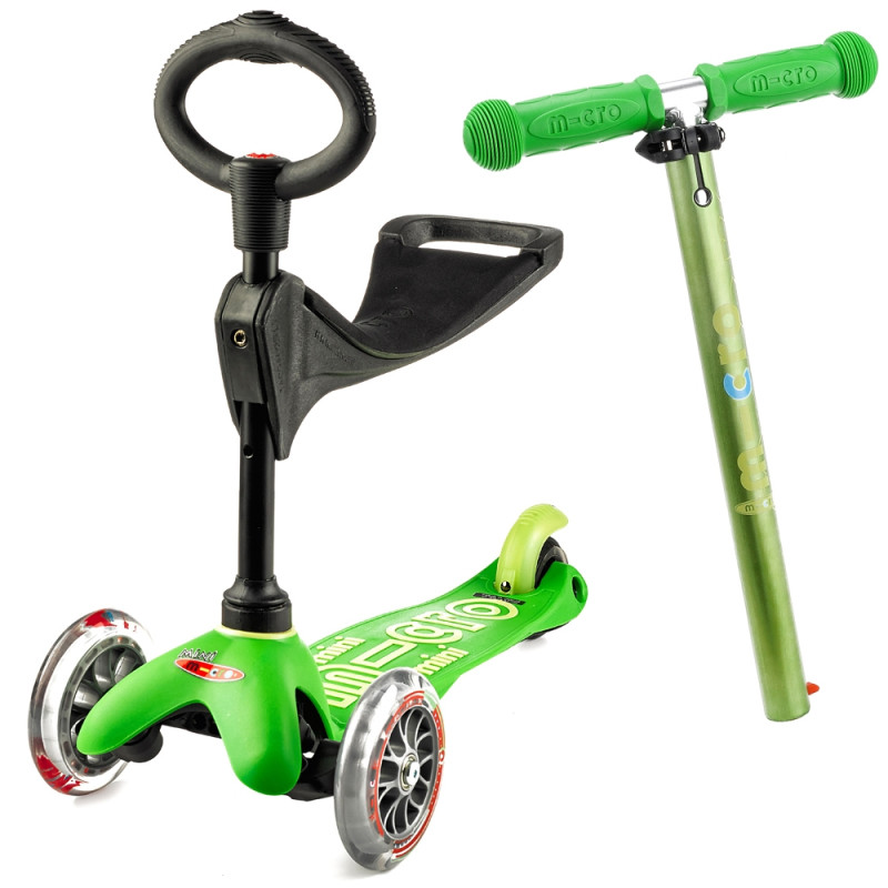 Mini Micro 3 in 1 Deluxe - Green - sklep rowerowy - 3gravity.pl